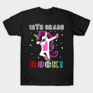 12th Grade Rocks - Dabbing Unicorn T-Shirt